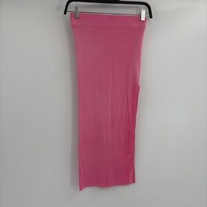 Cotton Citizen revolve Ribbed Sweater Knit Stretch Pull On Midi Skirt Pink Sz xs
